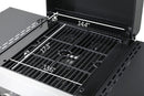 2-Burner Propane Gas BBQ Grill with SS Plancha, 24,600 BTU Output, Wire Enamel Cooking Grids, Foldable Side Table and Hanging Basket, Compact Stainless Steel Grill by GreenHaven Gardens