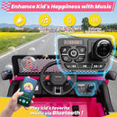24V 4WD Ride on Truck Car w/800W Motors, Gift Flower, Remote Control, 2 Seaters, Light Bar, 3 Speeds, Pop Music, Power Four Wheels, 24 Volt Ride on Toy Car for Big Kids, Rose Red by TinyTreasures Baby Boutique