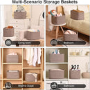 Storage Baskets for Organizing Shelves, Woven Cotton Rope Bins for Baby Nursery Organization, Book Toy Towel Organizer, 15"x11"x9.5", 3 Packs, Dark Brown by TinyTreasures Baby Boutique