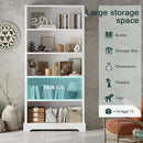 TVU 5-Shelf Wood Bookcase, 65 Inch Tall Bookshelf with Storage, Floor Standing Display Book Shelf，for Living Room Bedroom Study Office, White by CozyNest Decor