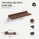 Floating Shelves Wall Mounted Set of 2, Farmhouse Wall Shelves for Storage with Lip, Display Picture Ledge Shelf for Wall Decor Bedroom Living Room Bathroom Kitchen - Walnut by TinyTreasures Baby Boutique