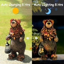 Solar Garden Statue Bear Figurine, Garden Art Outdoor Statues with Solar Lantern, Loving Bear for Patio, Balcony, Yard, Lawn, Unique Housewarming Gifts by GreenHaven Gardens