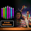 Glow Fever Glow in The Dark Sticks - 100 ct 6" Glow Sticks Bulk Party Pack with End Caps & Lanyards - Glow Party Favors for Concert, Festival, & Wedding Neon Light Sticks by Party Dragon, Multi by TinyTreasures Baby Boutique