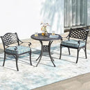 LVTXIII Patio Chair Cushions 22"x22"x3", Water-Repellent Outdoor Seat Cushions for Patio Furniture, Square Chair Pads with Ties for Home Garden Decoration, Set of 2, Delancey Lagoon by GreenHaven Gardens