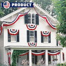 3Pack USA Pleated Fan Flag, 2x4 Feet American Bunting 4th of July Decorations Flags Patriotic Decor Embroidered Stars & Sewn Stripes Canvas Header Brass Grommets for Outside Porch Garden by GreenHaven Gardens