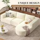 Modular Sectional Sofa with L-Shape Chaise,Cloud Sectional Modern Sleeper Couch with Deep Seat,Sponge Compression Sofas No Assembly Required(Beige-Corduroy Fabric) 1PCS by CozyNest Decor