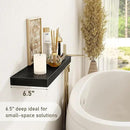 Fun Memories Black Floating Shelves Wall Shelf 24 Inch Long, Rustic Bathroom Shelves, Wall Mounted Wood Floating Shelf for Kitchen, Living Room, Bedroom, 24 x 6.7 x 1.4 inch Set of 3 by CozyNest Decor
