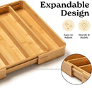 SMIRLY Silverware Drawer Organizer – Bamboo Kitchen Drawer Organizer, Adjustable Utensil Holder and Cutlery Tray, Drawer Dividers for Flatware and Kitchen Utensils by CozyNest Decor