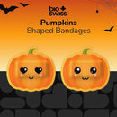 BioSwiss Bandages, Halloween Pumpkin Shaped Self Adhesive Bandage, Latex Free Sterile Wound Care, Fun First Aid Kit Supplies for Kids, 24 Count by TinyTreasures Baby Boutique
