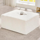 Hobestluk Rectangle Ottoman Memory Foam Footrest for Couch with Removable Cover Large Floor Seating for Adults Ottoman Coffee Table for Living Room, Bedroom or Office (Strip White, Footrest) by CozyNest Decor
