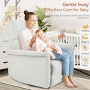 Manual Rocker Recliner Chair with Glider Motion for Nursery, 150° Recline & Wide Armrests - Overstuffed Leather Nursery Chair for Small Spaces, Living Room, Bedroom by TinyTreasures Baby Boutique