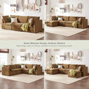 mopio Oversized Modular Sectional Sofa with Fully Removable Covers and Storage, Convertible U, L-Shaped and Sleeper Sectional, Modern Couches with Ottoman Chaise (Hazelnut Velvet, 3 Seater) by CozyNest Decor