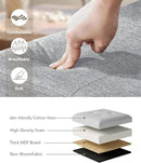 15 Inches Small Folding Storage Ottoman Cube, Storage Footrest, Foot Rest Stool, for Living Room, Bedroom, Dorm, Hallway, Entryway, Light Gray by CozyNest Decor