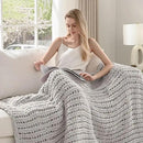Esterra Chunky Knit Blanket Throw 50"x60", 100% Hand Knitted Chenille Throw Blanket, Cozy Soft Thick Cable Knit Throw Large Rope Knot Crochet Throw Blanket for Sofa Couch Bed, Light Gray by CozyNest Decor