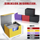 Yookeer 6 Pack Leather Deck Cases 100+ Card Deck Game Box Magnetic Playing Card Storage Box for 100 Plus Cards Compatible with Tcg(White,Black,Red,Yellow,Purple,Horizontal) by GreenHaven Gardens