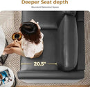 Faux Leather Oversized Accent Chair with Storage Deep Seat Single Sofa Large Reading Armchair for Living Room Bedroom Office Black by CozyNest Decor