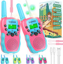Vvinca Toys for 3-12 Year Old Girls, Rechargeable Walkie Talkies for Kids 22 Channels 2 Way Kids Walkie Talkie with Flashlight for Camping Hiking Indoor Outdoor 3 4 5 6-12 Boy Girl Birthday Gifts Pink by TinyTreasures Baby Boutique