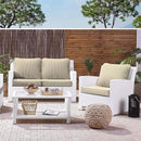 LVTXIII Outdoor Deep Seat Cushion Patio Seat and Back Cushion Set Seasonal Chair Cushion with Removable Cover and Adjustable Buckle for Home and Garden, 24"x24"x4", Strip Beige by GreenHaven Gardens