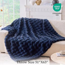 BENVWE Fluffy Faux Fur Throw Blanket for Couch, Soft Plush Thick Cozy Fuzzy Luxury Minky Bubble Blanket for Home Living Room Decor Gift for Women, Navy Blue, 51" x 63", 1100GSM by CozyNest Decor
