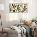 Boho Wall Art Chic Home Wall Art Modern Bohemian Feather Green Canvas Wall Art Decor For Apartment Dorm Living Room Bedroom Nursery Backdrop 20"W X 40"L Ready To Hanging by CozyNest Decor
