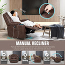 Retro Rocking Recliner Chair, Massage Rocker Recliner Chair with Vibration Massage and Heat, USB and Type-C Ports,360° Swivel Chairs,Living Room, Bedroom, Nursery, RV, Brown by TinyTreasures Baby Boutique