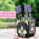 Stained Glass Black Cat Flower Pot,Succulent Pots with Drainage,Unique Black Cat Planter,Flower Pots for Indoor Plants,Glass Container Display Decoration,Cute Plant Gifts by GreenHaven Gardens