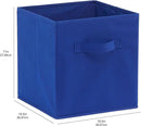 Amazon Basics Cube Organizer Storage Bins Handles, Collapsible Fabric, Pack of 6, 10.5"x10.5"x11", Navy by CozyNest Decor