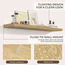 RICHFOCUS 55Inch Floating Shelves for Wall 2 Pack Shelves for Bedroom|Kitchen|Bathroom Wall Mounted Rustic Wood Floating Shelf with Invisible Brackets for Books|Storage|Decor, Oak by CozyNest Decor