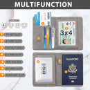 Melsbrinna RFID Passport Holder for Travel, Unisex Adults, Grey, PU Leather, RFID Protected, Passport Cover by TinyTreasures Baby Boutique