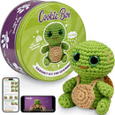 Cookie Box Crochet Kit for Beginners - Learn to Craft Amigurumi Stuffed Animals - Knitting Gift for Kids and Adults - Beginner-Friendly Yarn - Stitch-by-Stitch Video Tutorial - Turtle Hugo by TinyTreasures Baby Boutique