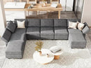 Belffin Modular Sectional Sleeper Sofa Bed Convertible Sectional Couches for Living Room. Dark Gery Couch by CozyNest Decor