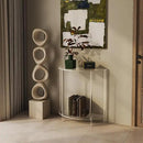 Acrylic Console Table, Half Moon, 29.5" Small Entryway Table, Clear Entry Table for Sofa, Foyer, Hallway, Living Room, Easy Assembly, 2 Tier, 11.8" D x 31.5" H by CozyNest Decor