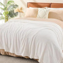 EMME Muslin and Fleece Twin Blanket Reversible - 60"*80" Cream Soft Warm Throw Blankets for Couch Bed Picnic Travel Bed by CozyNest Decor