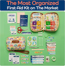 KeepGoing Travel First Aid Kit for Kids – 130 Pc. for Car, Home, Purse, Diaper Bag & Backpack with Latex-Free Bandages - Mini First Aid Kit Travel Size TSA-Approved by TinyTreasures Baby Boutique