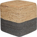 REDEARTH · Cube Pouf Foot Stool Ottoman - Jute Braided Pouffe Poof Accent Sitting Footrest for The Living Room, Bedroom, Nursery, Patio, Lounge & Other Rooms (14.5”x14.5”x16”; Natural Gray) by CozyNest Decor