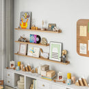Picture Ledge Shelf, 72 inch Solid Ash Wood Floating Shelves Set of 2, Picture Ledge Photo Ledge Wall Mounted for Living Room Kids' Room Bedroom, Color Natural by TinyTreasures Baby Boutique