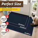 JSEI Entryway Rugs Doormat 24"x36", Non-Slip Dirt Trapper Door Mats Indoor, Washable Absorbent and Stain Resist Welcome Floor Mat for Front Door, Dog Door Mat, Muddy Wet Shoes & Paws, Navy Blue by CozyNest Decor