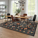 Moynesa Machine Washable 6x9 Area Rugs, Boho Bird Ultra Thin Living Room Rug Non Slip, Soft, Stain Resistant, Indoor Black Large Throw Carpet for Bedroom Office Dining Room Under Table by TinyTreasures Baby Boutique