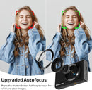 Upgrade Digital Camera, FHD 4K 44MP Autofocus Digital Point and Shoot Video Camera with 16X Zoom, 32GB SD Card, Compact Digital Camera Cheap for Teens Boys Girls Kids Black Camera by TinyTreasures Baby Boutique