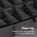 storageLAB Slim Under Bed Storage Containers, Closet Organizers with Sturdy Handles for Clothes, Comforters, and Accessories, Use Under or at the End of the Bed - 2 Pack, Adjustable Dividers, Grey by CozyNest Decor