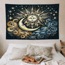HZOHNAGO Sun Moon Tapestry Boho Golden Stars Pattern Printed Wall Tapestry Wall Hanging for Bedroom Living Room Dorm 60" W x 40" H by CozyNest Decor