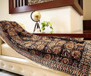 Bohemian Mud Cloth Handmade Throw with Tassels - 120x180 CM Handblock Printed Floral Cotton Blanket, Soft Handloom Sofa Throw for Living Room, Bed, Couch & Home Décor by CozyNest Decor