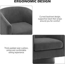 Swivel Barrel Accent Chair, Modern Round Corduroy Fabric Arm Chair for Living Room, Bedroom, Comfy Club Reading Chairs for Adults (Corduroy Grey, Set of 2) by CozyNest Decor
