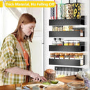 Magnetic Spice Rack Organizer for Fridge Seasoning Organizer for Kitchen storage with Screw or Adhesive Hanging,Magnetic Shelf with Hook for Refrigerator and Oven (Black, 5pack) by CozyNest Decor