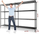 REIBII 69.8" W Storage Shelves 1250LBS Wire Shelving Unit 4 Tier Metal Shelving for Storage Rack Shelves Adjustable Heavy Duty Garage Shelf Pantry Shelves Kitchen Shelving, 69.8"Wx15.8"Dx62.9"H,Black by CozyNest Decor