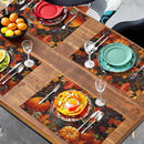 Pumpkin Maple Leaf Bird Fall Placemats Set of 4 Autumn Thanksgiving Seasonal Holiday Harvest Linen Table Mats Orange Brown Washable Place Mats for Party Kitchen Dining Outdoor Indoor Decor by CozyNest Decor