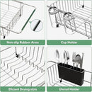 MAJALiS Dish Drying Rack in Sink - Small Dish Drainers for Kitchen Sink, Over The Sink Dish Racks with Utensil Holder, Stainless Steel Dish Rack in Sink, Silver by CozyNest Decor