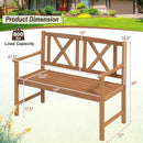 Giantex Patio Garden Bench Loveseat - 2-Person Acacia Wood Bench with Armrest, Backrest, Sturdy Frame, 800lbs Capacity, Outside Park Bench for Patio, Yard, Front Porch, Outdoor Garden Bench, Natural by GreenHaven Gardens