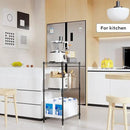 3 Tiers Shelf Metal Storage Shelves Wire Rack Closet Organizers with Wheel for Garage Kitchen Bathroom Laundry Black 11.8" D x 17.7" W x 28.8" H by CozyNest Decor