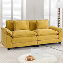 URRED Modular Sectional Sofa Comfy Cloud Couch, Modern Chenille Loveseat Sofa Sleeper Deep Seat Couches with Pillows for Living Room (Yellow, 82.6'') by CozyNest Decor